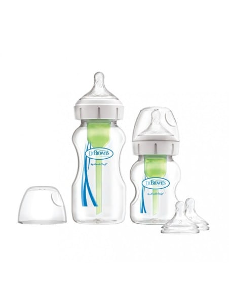 DR BROWNS Natural Flow Options Πλαστικό Μπιμπερό Με Φαρδύ Λαιμό Promo Pack Small