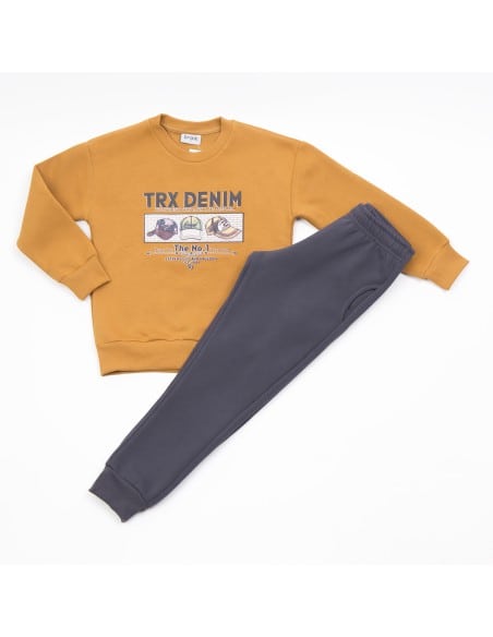 TRAX Παιδικό Σετ Φόρμας 2τμχ Μουσταρδί