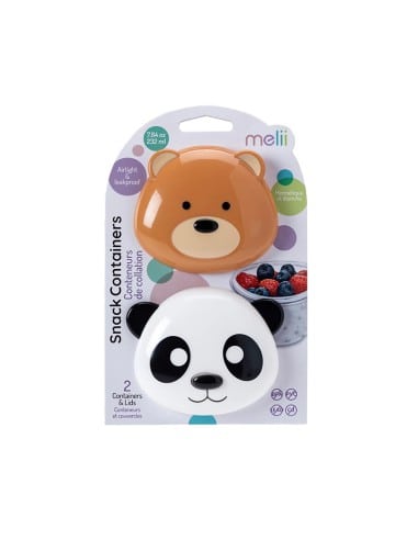 Melii Σετ 2 δοχείων για σνακ Bear Panda