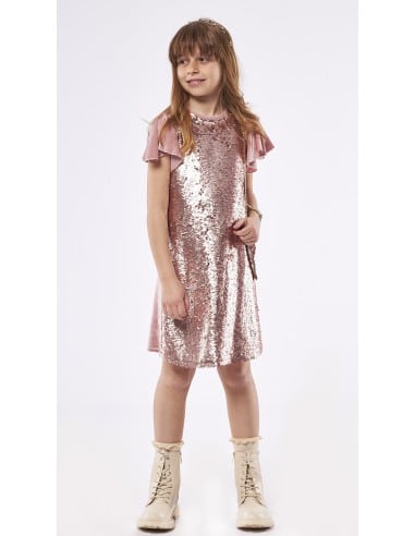 EBITA FASHION Παιδικό Φόρεμα με Παγιέτες Ροζ