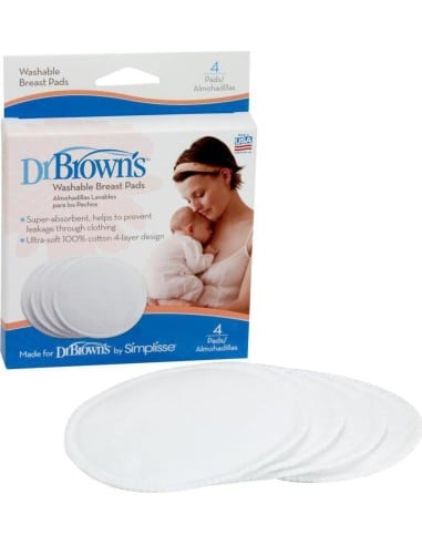 DR BROWNS Πλενόμενα Επιθέματα Στήθους Washable Breast Pads 4τμχ