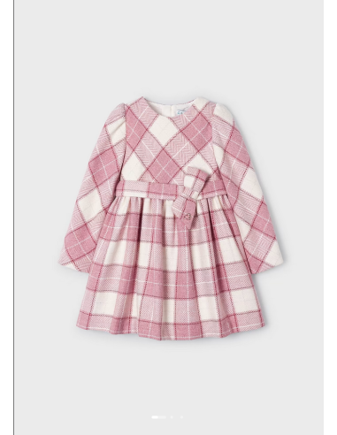 MAYORAL Παιδικό Φόρεμα Καρό Μακρυμάνικο Ροζ