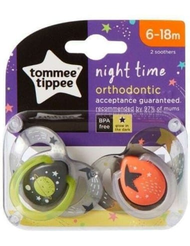 TOMMEE TIPPEE Πιπίλα Σιλικόνης Night Time Soother 6-18m