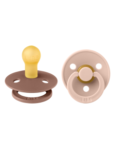 BIBS Πιπίλες Colour Round Latex 2pack Woodchuck - Blush No1