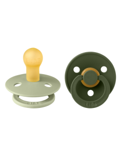 BIBS Πιπίλες Colour Round Latex 2pack Sage - Hunter Green...