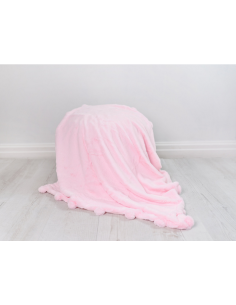 BIZZI GROWIN Pom Pom Blanket Pink