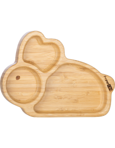 FREEON Bunny Παιδικό Πιάτο Φαγητού από Bamboo Καφέ