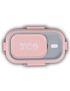 NAVA Δοχείο Φαγητού Ανοξείδωτο Ορθογώνιο We Care Ροζ 800ml 2