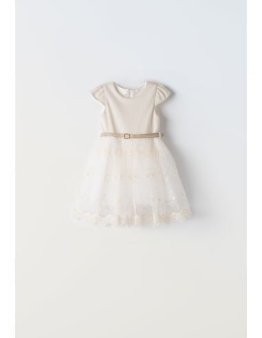 EBITA FASHION Παιδικό Φόρεμα Λευκό Χρυσό