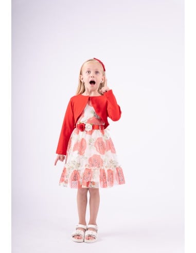EBITA FASHION Παιδικό Φόρεμα 2τμχ Κόκκινο