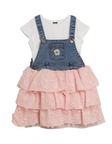 RESTART Παιδικό Φόρεμα Καλοκαιρινό Τζιν Ροζ