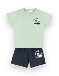 Nek KidsWear Παιδικό Σετ Βερμούδα Μακό 2τμχ Πράσινο