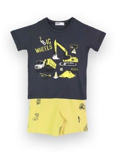 Nek KidsWear Παιδικό Σετ Βερμούδα Μακό 2τμχ Ανθρακί