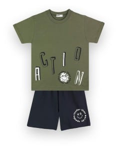 Nek KidsWear Παιδικό Σετ Βερμούδα Μακό 2τμχ Λαδί