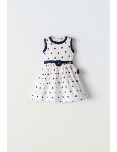 EBITA FASHION Παιδικό Αμάνικο Φόρεμα Μπλε Λευκό
