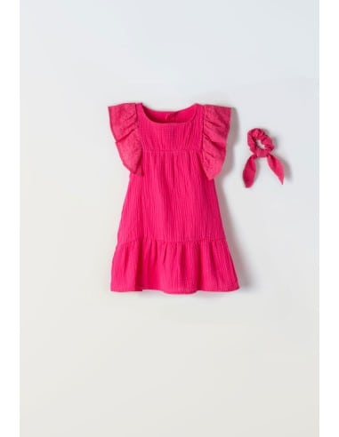 EBITA FASHION Παιδικό Φόρεμα Με Βολάν Φούξια