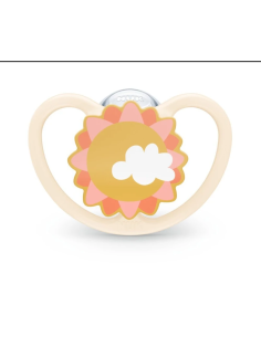 Nuk Space Πιπίλα Σιλικόνης Χωρίς Κρίκο Beige Sun 18-36m 1τμχ