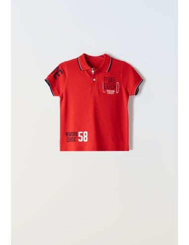 HASHTAG Παιδική Μπλούζα Πόλο Κόκκινη