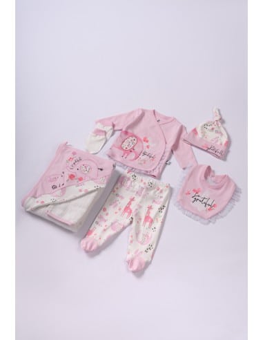 EBITA FASHION Παιδικό Σετ με Παντελόνι Χειμερινό για Κορίτσι 7τμχ Ροζ