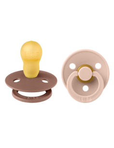 BIBS Πιπίλες Round Latex 2pack Woodchuck - Blush No3