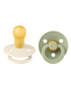 BIBS Πιπίλες Round Latex 2pack Ivory - Sage No3