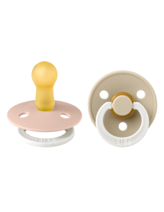 BIBS Πιπίλες Colour Round Glow Latex 2pack Blush...
