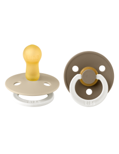 BIBS Πιπίλες Colour Round Glow Latex 2pack Vanilla...