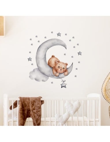 SIPO Αυτοκόλλητο Τοίχου Teddy Bear Moon