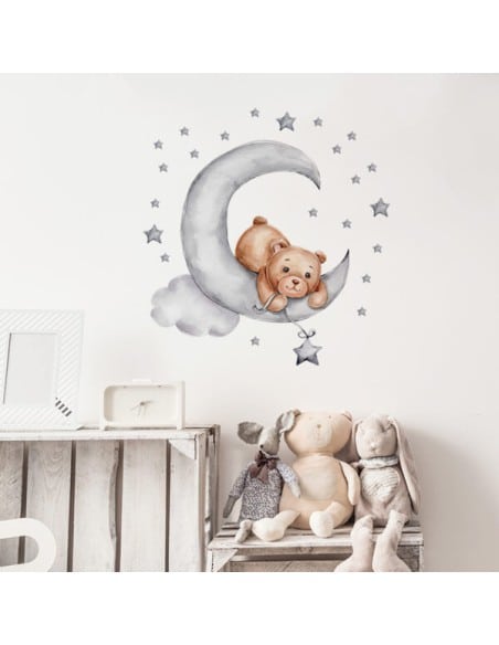 SIPO Αυτοκόλλητο Τοίχου Teddy Bear Moon