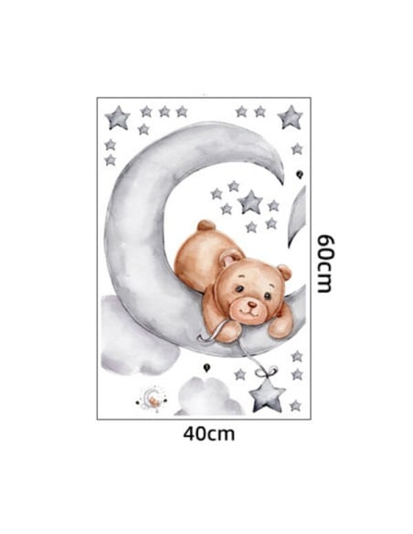 SIPO Αυτοκόλλητο Τοίχου Teddy Bear Moon