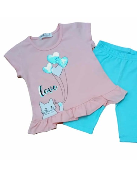 Nek KidsWear Βρεφικό Σετ Κολάν 2τμχ Ροζ