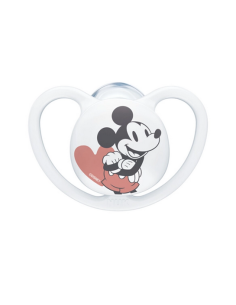 NUK Space Πιπίλα Σιλικόνης Λευκό Mickey 0-6m 1τμχ