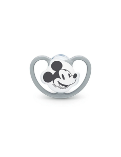 NUK Space Πιπίλα Σιλικόνης Γκρι Mickey 0-6m 1τμχ
