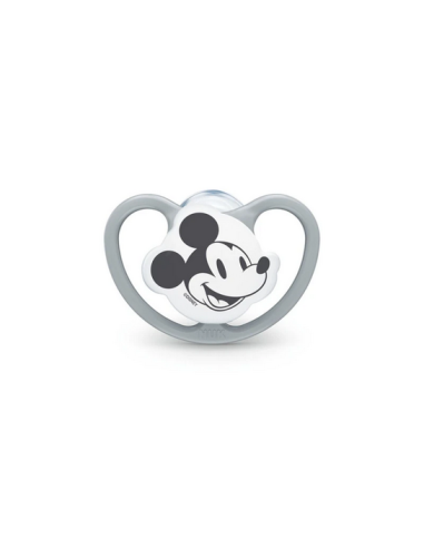 NUK Space Πιπίλα Σιλικόνης Γκρι Mickey 0-6m 1τμχ