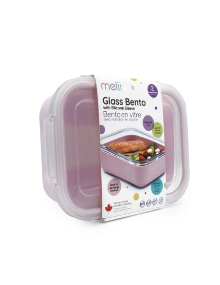 MELII Glass Bento με Θήκη Σιλικόνης 740ml Pink