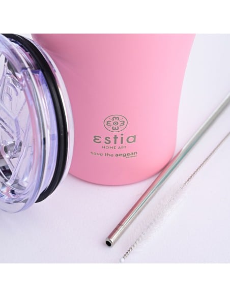 ESTIA Θερμός Coffee Mugs Save The Aegean Blossom Rose 350ml