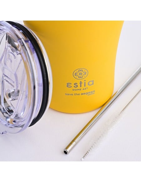 ESTIA Θερμός Coffee Mugs Save The Aegean Pineapple Yellow 350ml