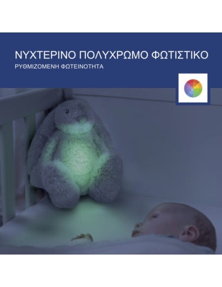 ZAZU Ro Rabbit Ζωάκι με Λευκούς Ήχους, Φως και Αισθητήρα Κλάματος Επαφορτιζόμενο