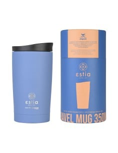 ESTIA Θερμός Travel Mug Save The Aegean Denim Blue 350ml