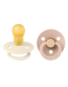 BIBS Πιπίλες Round Latex 2pack Ivory - Blush No3