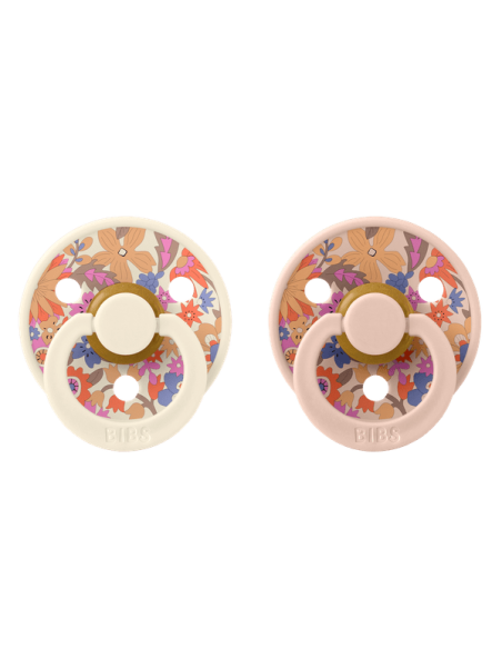 BIBS Πιπίλες X Liberty Round Latex 2pack June Blossom - Blush Mix No2