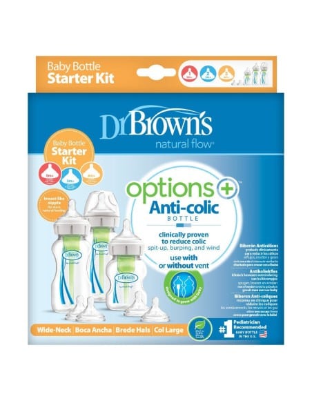 DR BROWN Natural Flow Options+ Πλαστικό Μπιμπερό Με Φαρδύ Λαιμό Promo Pack Medium