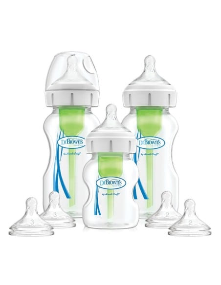 DR BROWN Natural Flow Options+ Πλαστικό Μπιμπερό Με Φαρδύ Λαιμό Promo Pack Medium