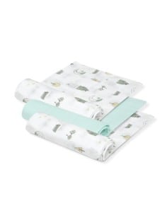 INTERBABY Πάνες Αγκαλιάς Bamboo 55x70 Σετ 3 Τεμ Mint