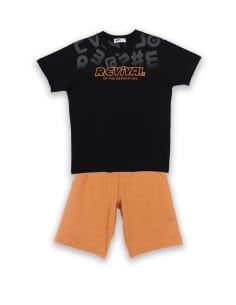 NEK KIDSWEAR Παιδικό Σετ Βερμούδα Μακό 2τμχ Μαύρο