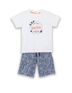 NEK KIDSWEAR Παιδικό Σετ Βερμούδα Μακό 2τμχ Λευκό