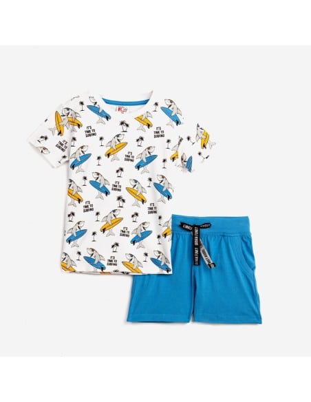 FUNKY FOR BABY Παιδικό Σετ Βερμούδα Μακό 2τμχ Λευκό