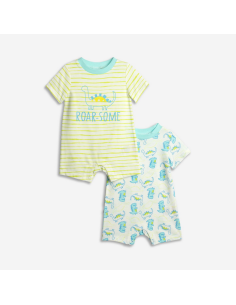 FUNKY FOR BABY Βρεφικό Φορμάκι Σετ 2τμχ Εκρού Λαχανί
