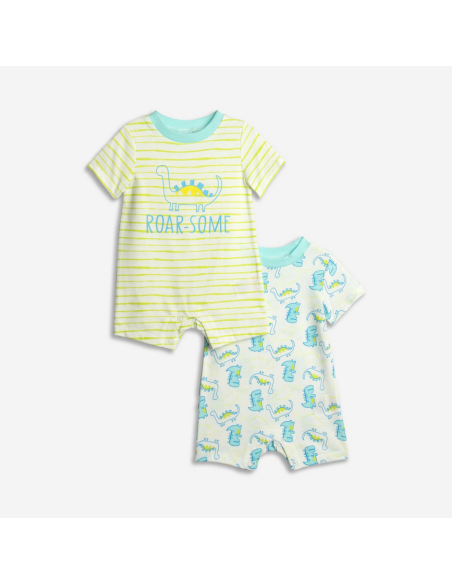 FUNKY FOR BABY Βρεφικό Φορμάκι Σετ 2τμχ Εκρού Λαχανί