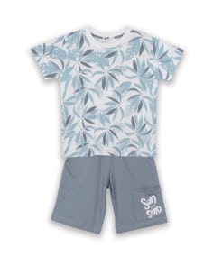 NEK KIDSWEAR Παιδικό Σετ Βερμούδα Μακό 2τμχ Γκρι